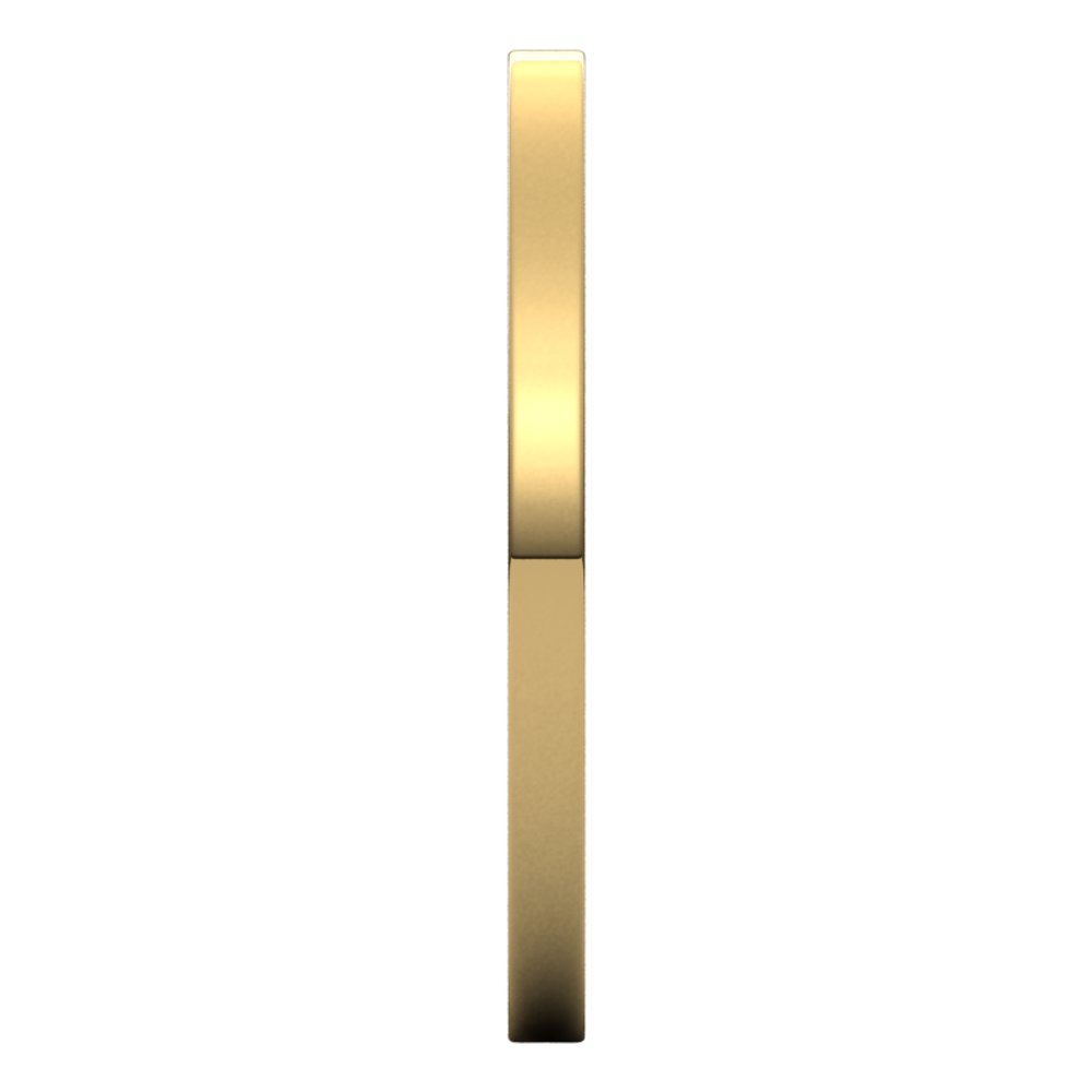 14K Yellow Gold 1.5 mm Ultra-Lightweight Flat Band Size 4.5