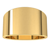 14K Yellow Gold 12 mm Tapered Flat Band Size 8