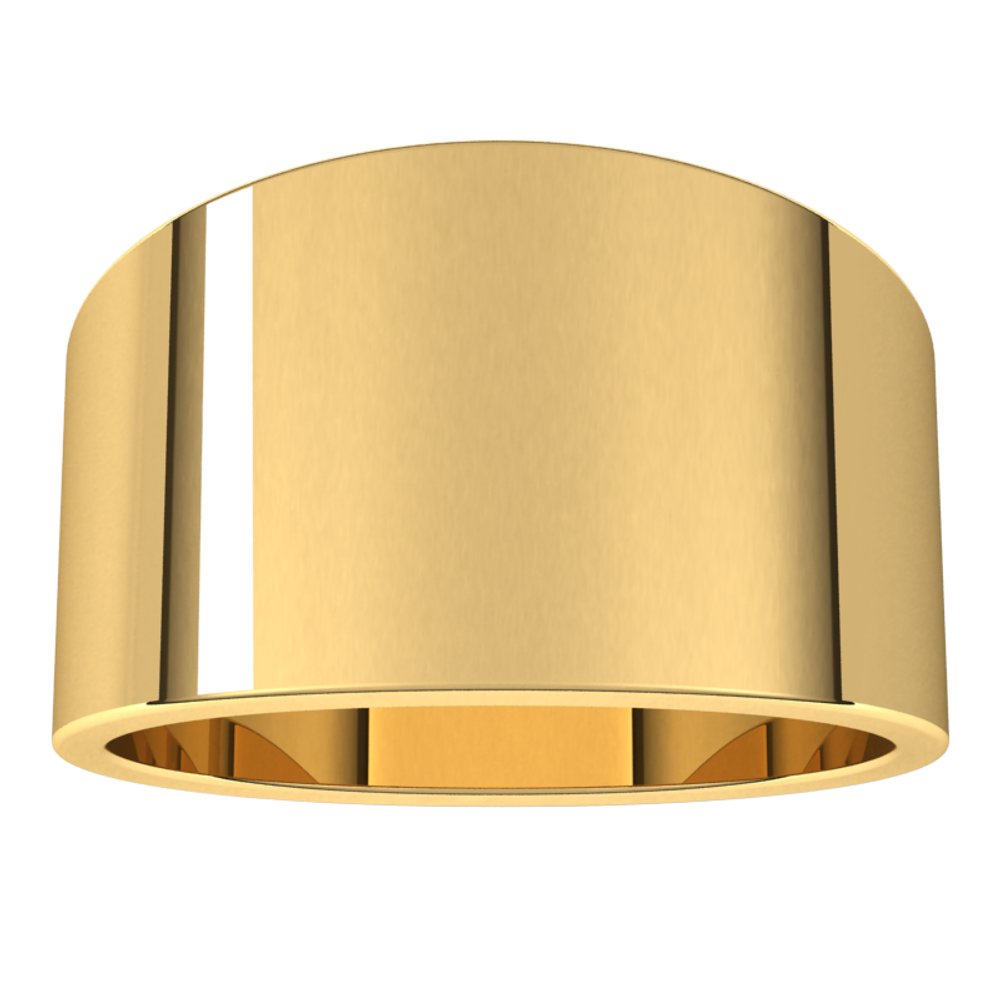 14K Yellow Gold 12 mm Tapered Flat Band Size 8