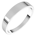 10K White 4 mm Flat Tapered Band Size 8.5