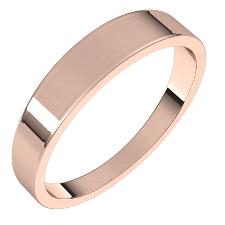 14K Rose Gold 4 mm Tapered Flat Band Size 7