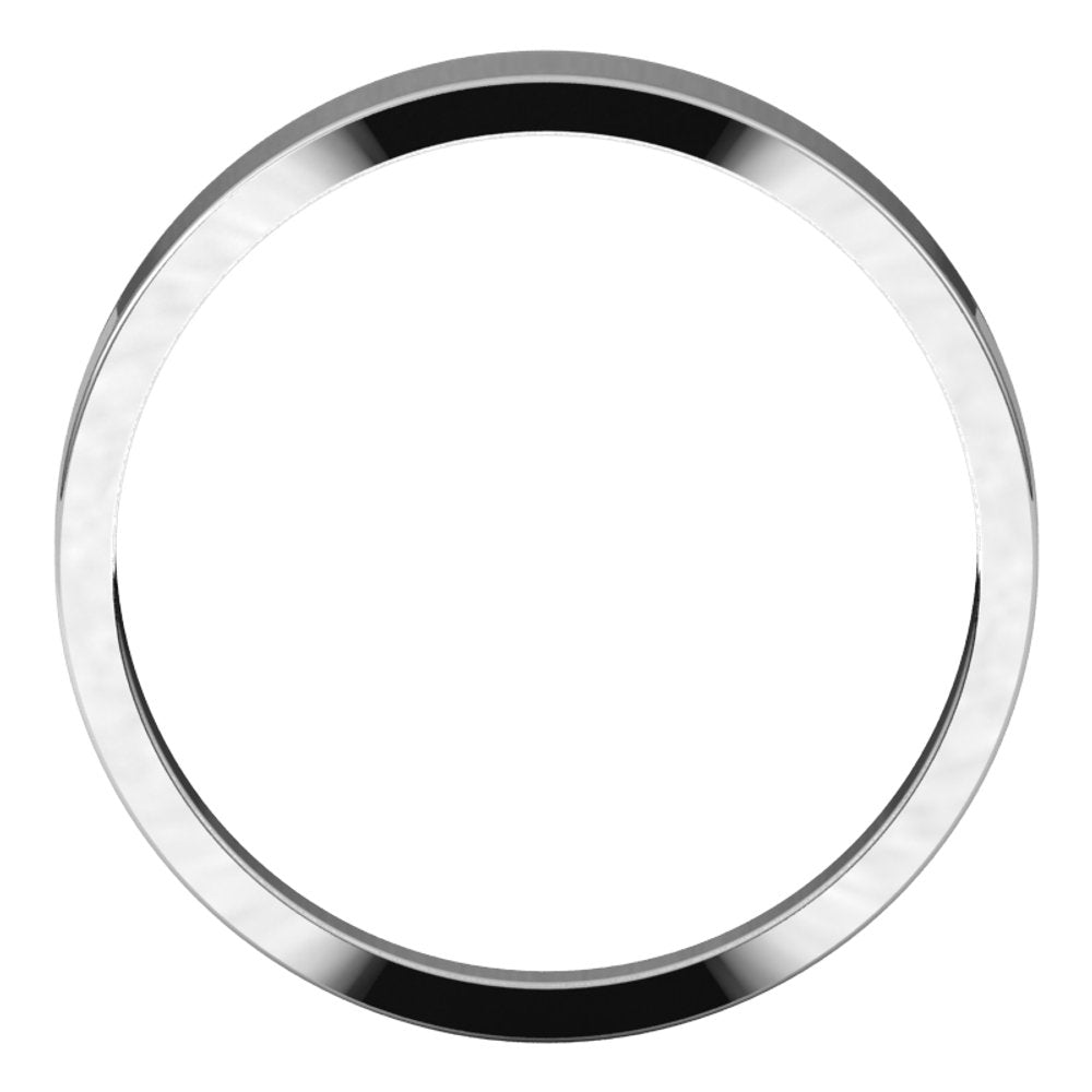 14K White 4 mm Flat Tapered Band