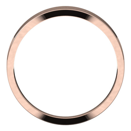 14K Rose Gold 4 mm Tapered Flat Band Size 7