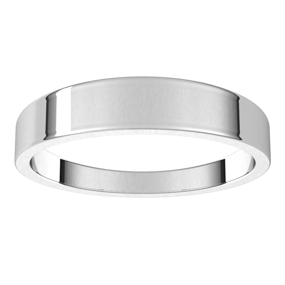 10K White 4 mm Flat Tapered Band