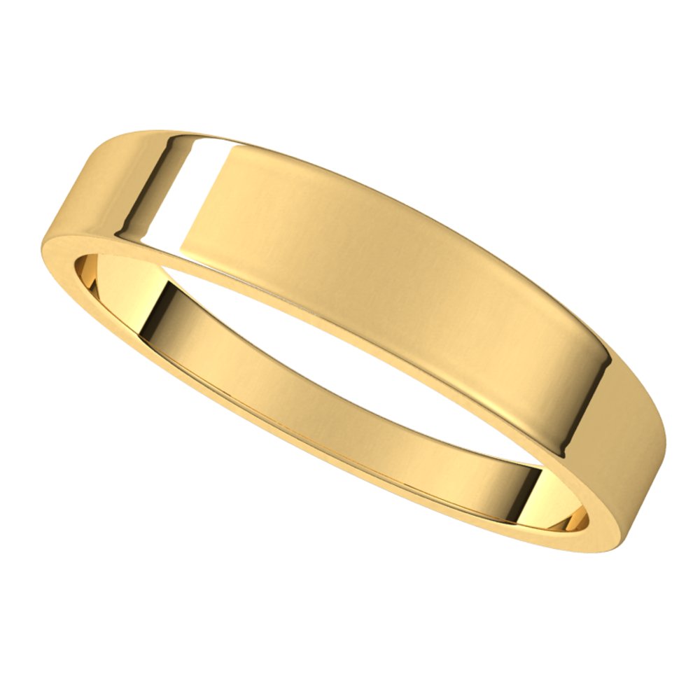 14K Yellow 4 mm Flat Tapered Band