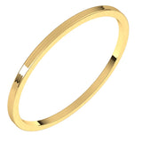 14K Yellow 1 mm Flat Ultra Light Band Size 7