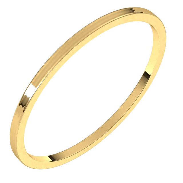 10K Yellow Gold 1 mm Ultra-Lightweight Flat Band Size 10