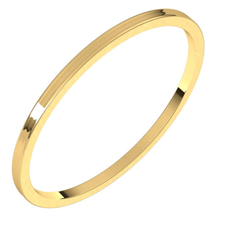 18K Yellow 1 mm Flat Ultra-Light Band Size 6.5