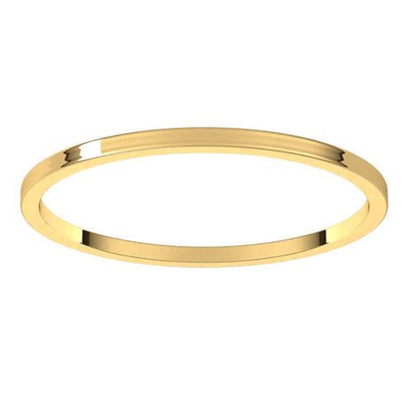 10K Yellow Gold 1 mm Ultra-Lightweight Flat Band Size 10