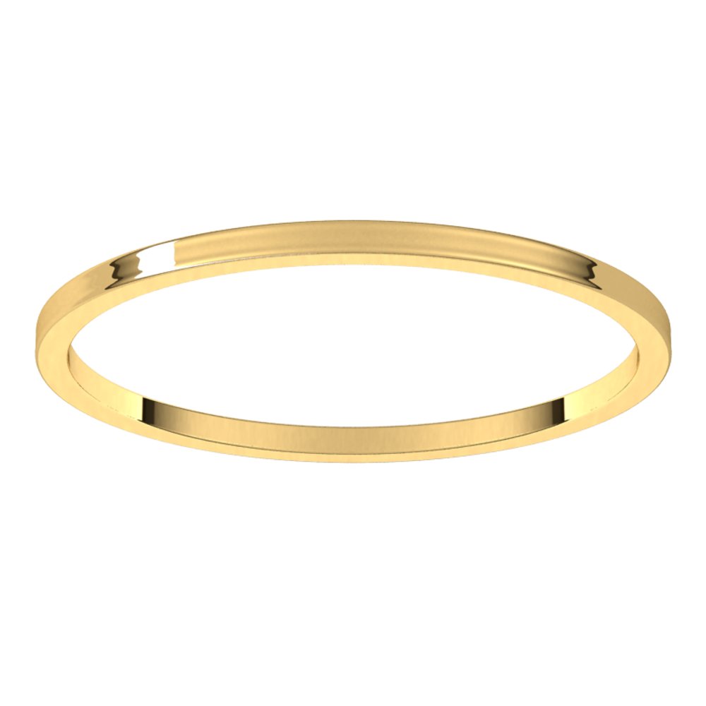 18K Yellow 1 mm Ultra-Lightweight Flat Band Size 6.5