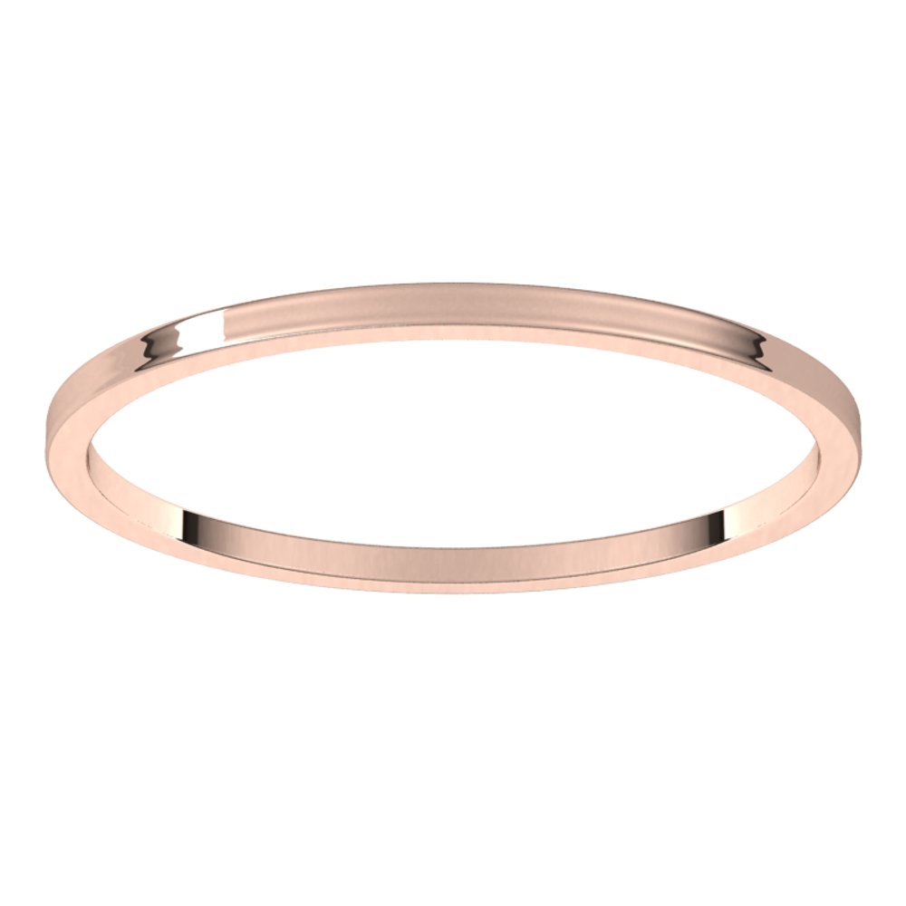 10K Rose Gold 1 mm Ultra-Lightweight Flat Band Size 5