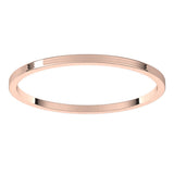 10K Rose Gold 1 mm Ultra-Lightweight Flat Band Size 5