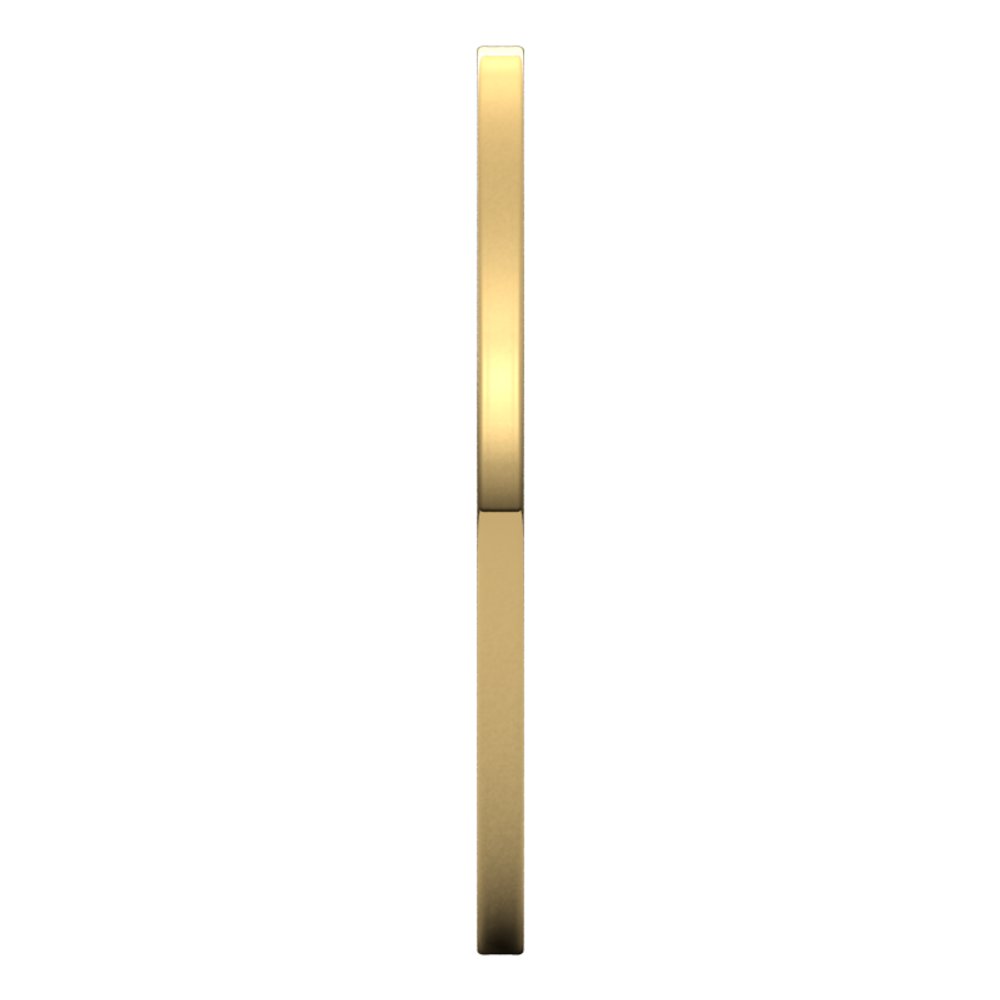 14K Yellow Gold 1 mm Ultra-Lightweight Flat Band Size 5