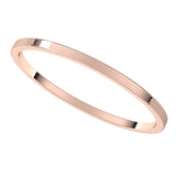 14K Rose 1 mm Flat Ultra-Light Band Size 10