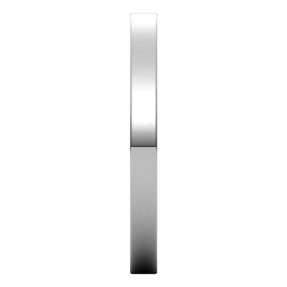 10K White Gold 2 mm Ultra-Lightweight Flat Band Size 7