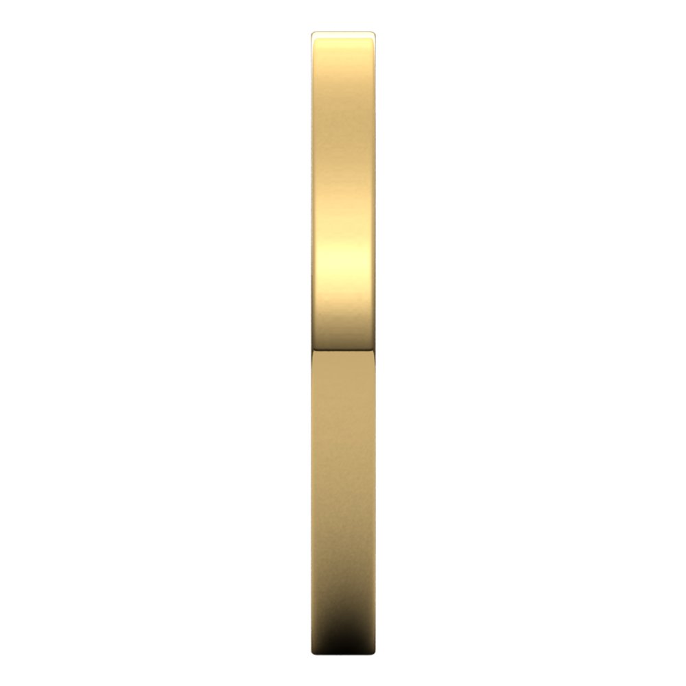 14K Yellow Gold 2 mm Ultra-Lightweight Flat Band Size 4