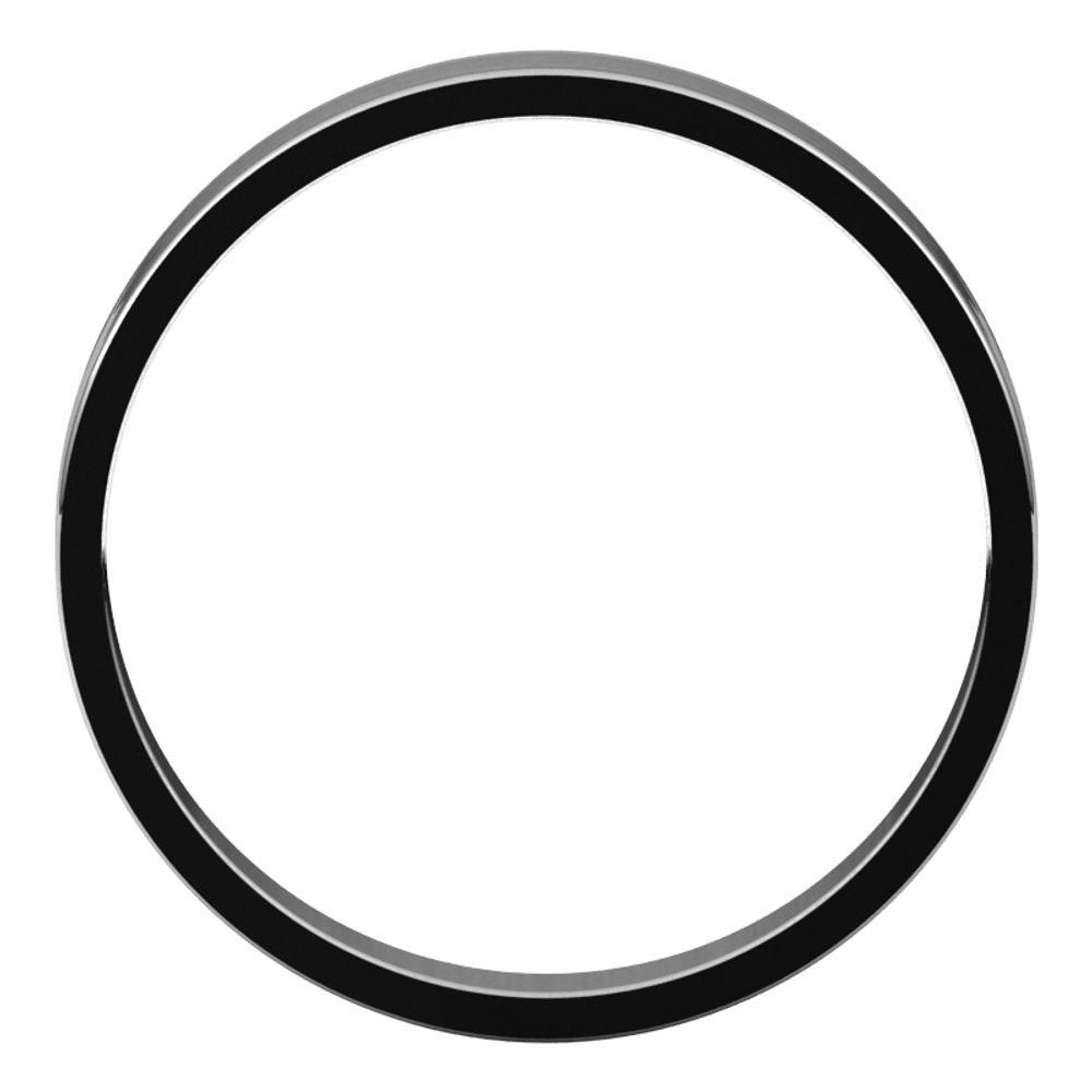 10K White 3 mm Flat Ultra-Light Band