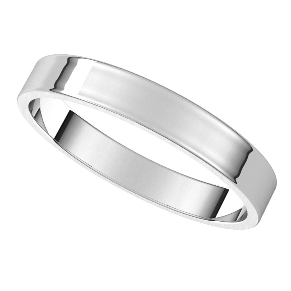 Platinum 3 mm Flat Ultra-Light Band Size 8.5