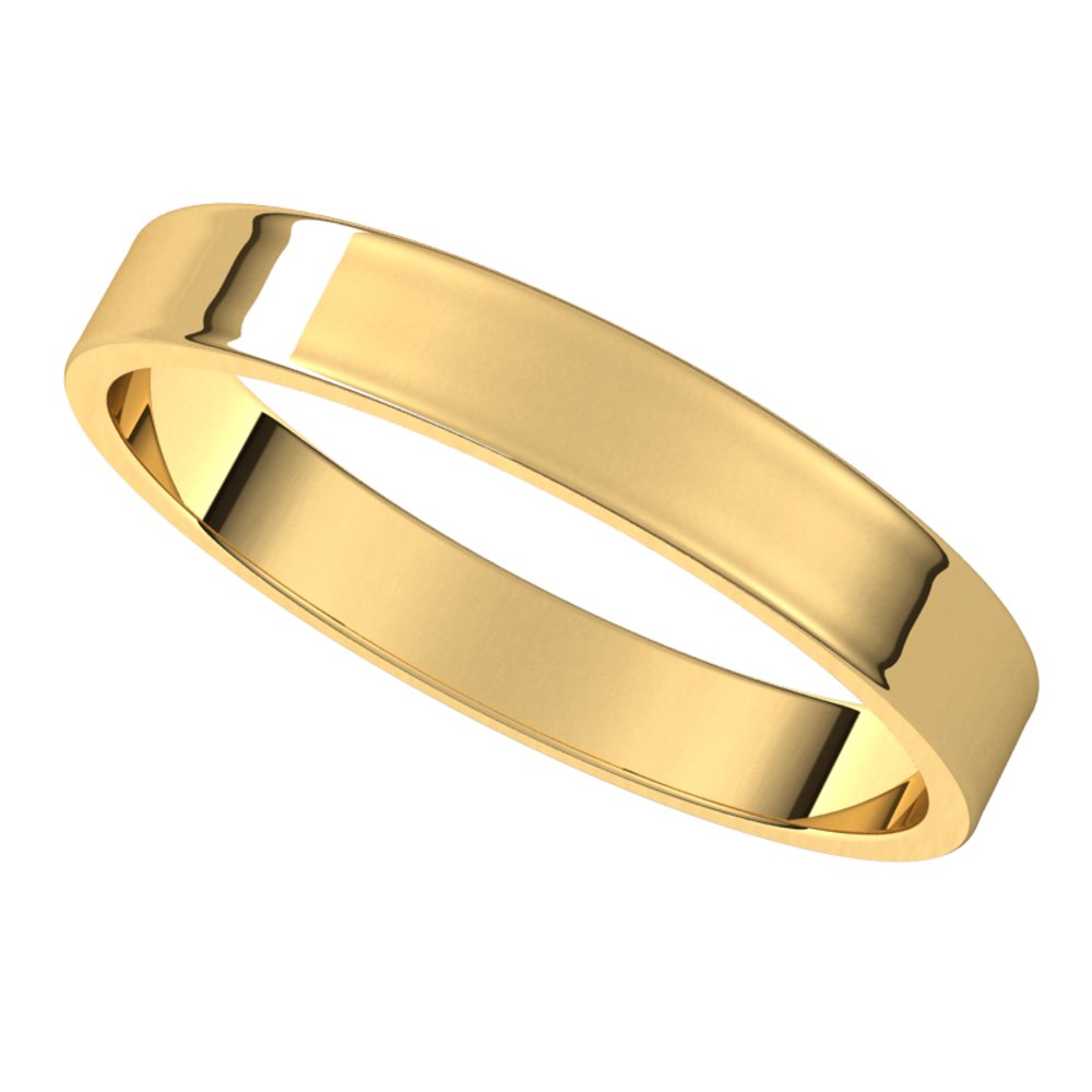 14K Yellow 3 mm Flat Ultra-Light Band