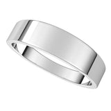 14K White 5 mm Flat Tapered Band