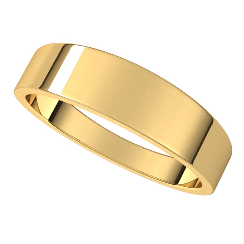 18K Yellow 5 mm Flat Tapered Band