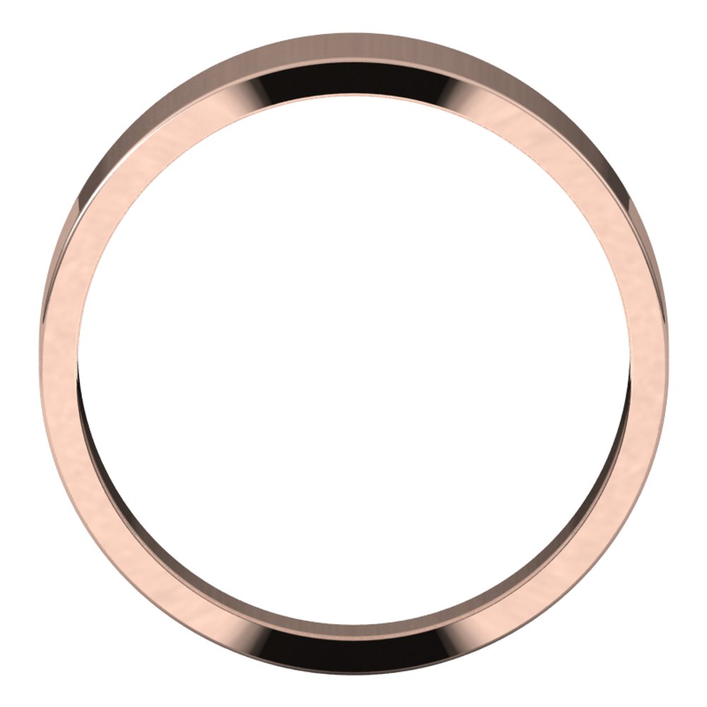 14K Rose 6 mm Flat Tapered Band