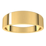 14K Yellow 6 mm Flat Tapered Band