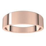 14K Rose 6 mm Flat Tapered Band