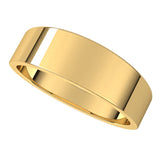 14K Yellow 6 mm Flat Tapered Band