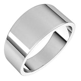 10K White Gold 9 mm Tapered Flat Band Size 10