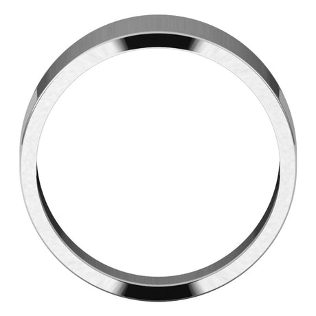 10K White Gold 9 mm Tapered Flat Band Size 10