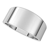 10K White Gold 9 mm Tapered Flat Band Size 10
