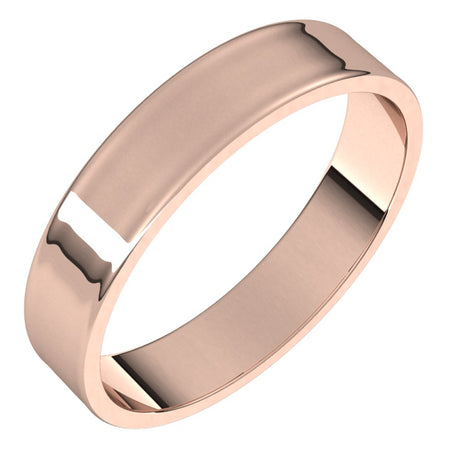 10K Rose 4 mm Flat Ultra-Light Band Size 8.5