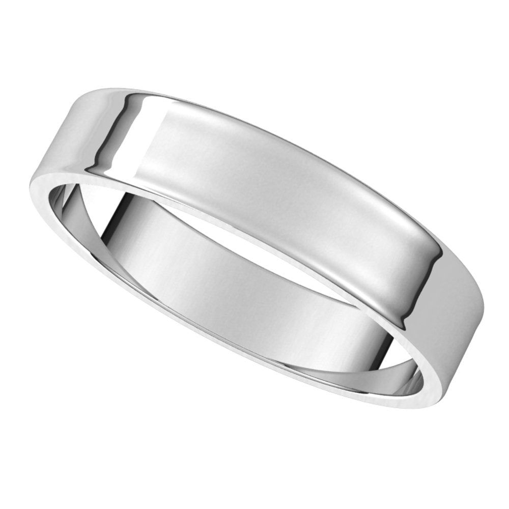 14K White 4 mm Flat Ultra-Light Band