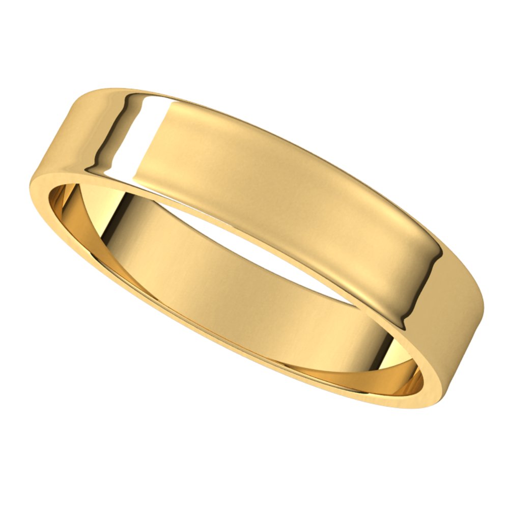 14K Yellow 4 mm Flat Ultra Light Band