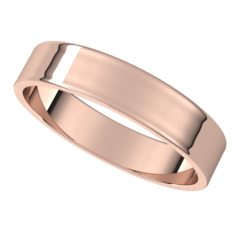 10K Rose 4 mm Flat Ultra-Light Band Size 8.5