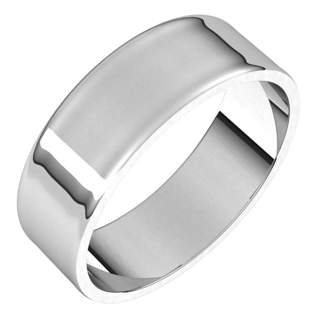 14K White 6 mm Flat Ultra-Light Band Size 9