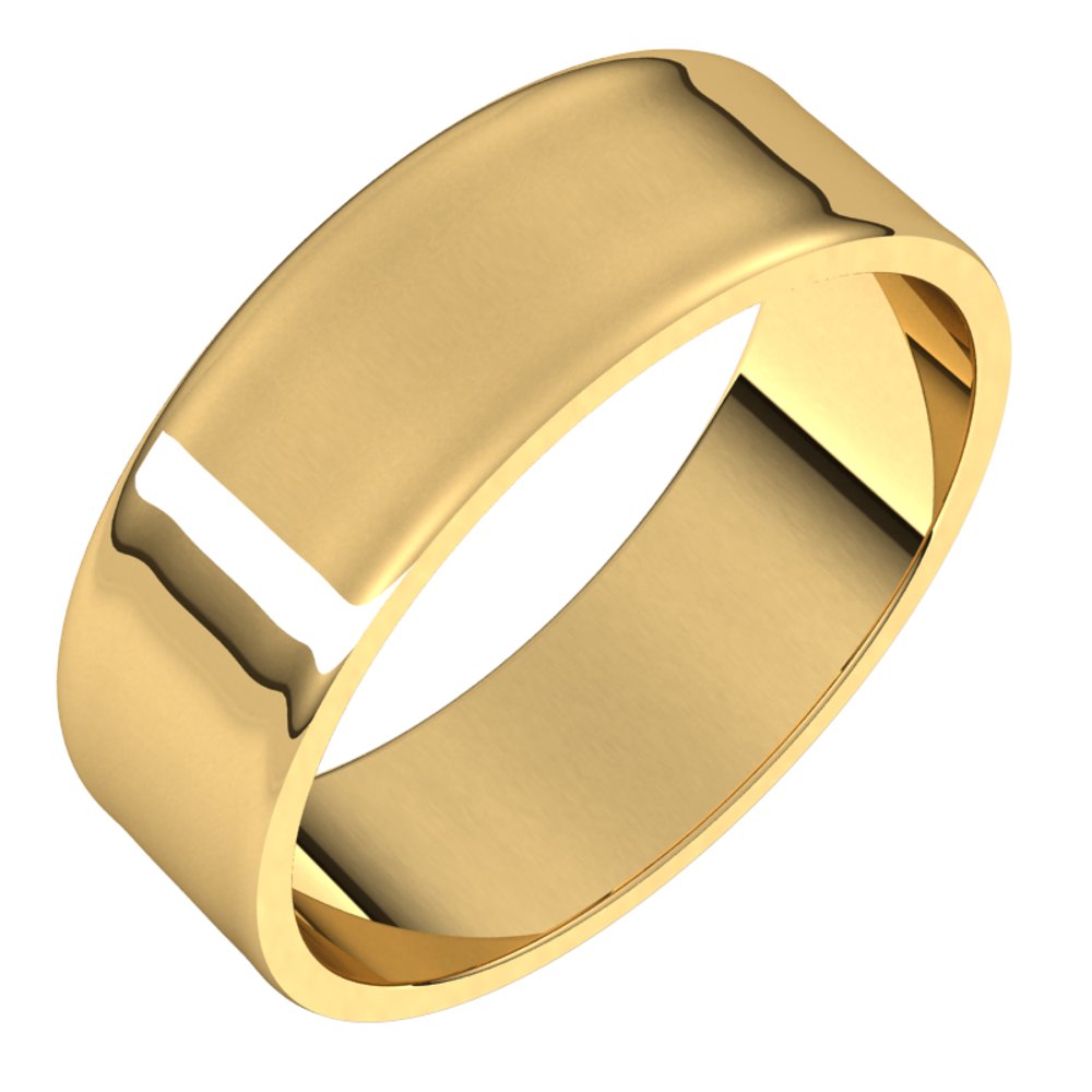 14K Yellow 6 mm Flat Ultra Light Band Size 6