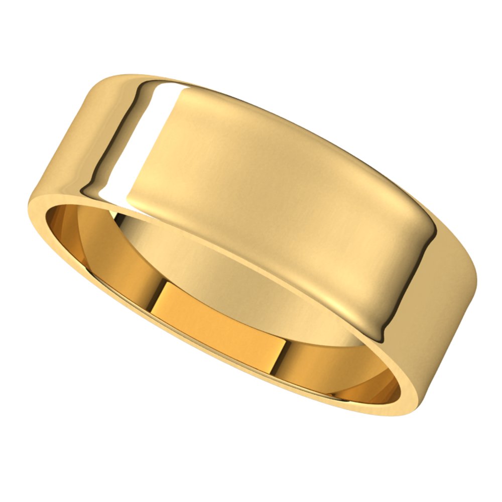 14K Yellow 6 mm Flat Ultra Light Band