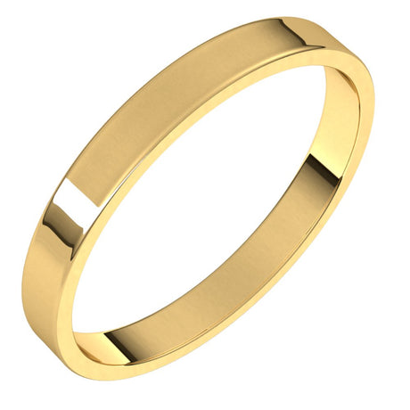 14K Yellow 2.5 mm Flat Ultra Light Band Size 4.5