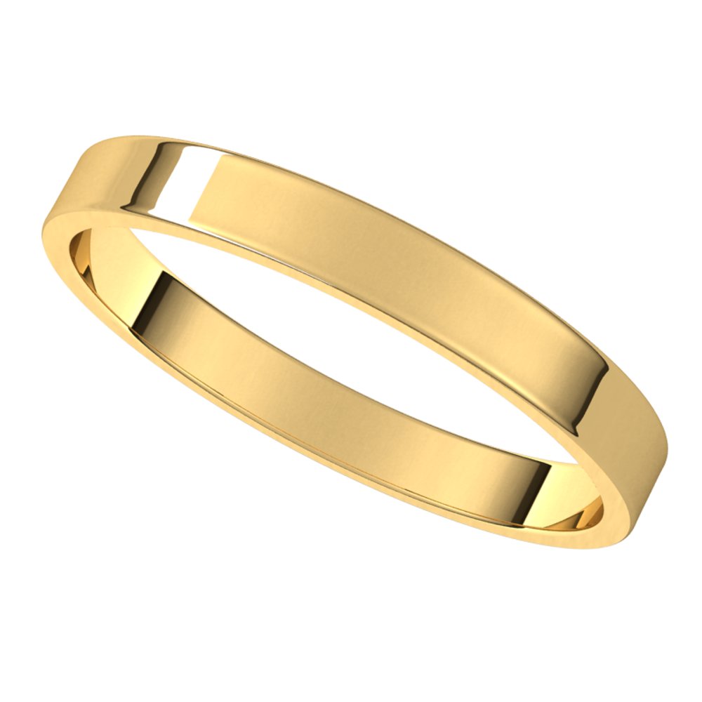 14K Yellow 2.5 mm Flat Ultra Light Band