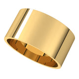 14K Yellow Gold 10 mm Ultra-Lightweight Flat Band Size 10.5