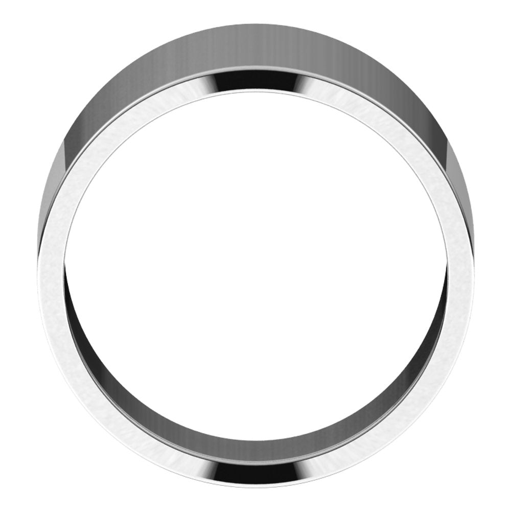 14K White 14 mm Tapered Flat Band Size 7