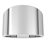 14K White 14 mm Tapered Flat Band Size 7