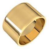 14K Yellow Gold 12 mm Ultra-Lightweight Flat Band Size 7