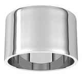 14K White 12 mm Ultra-Lightweight Flat Band Size 9