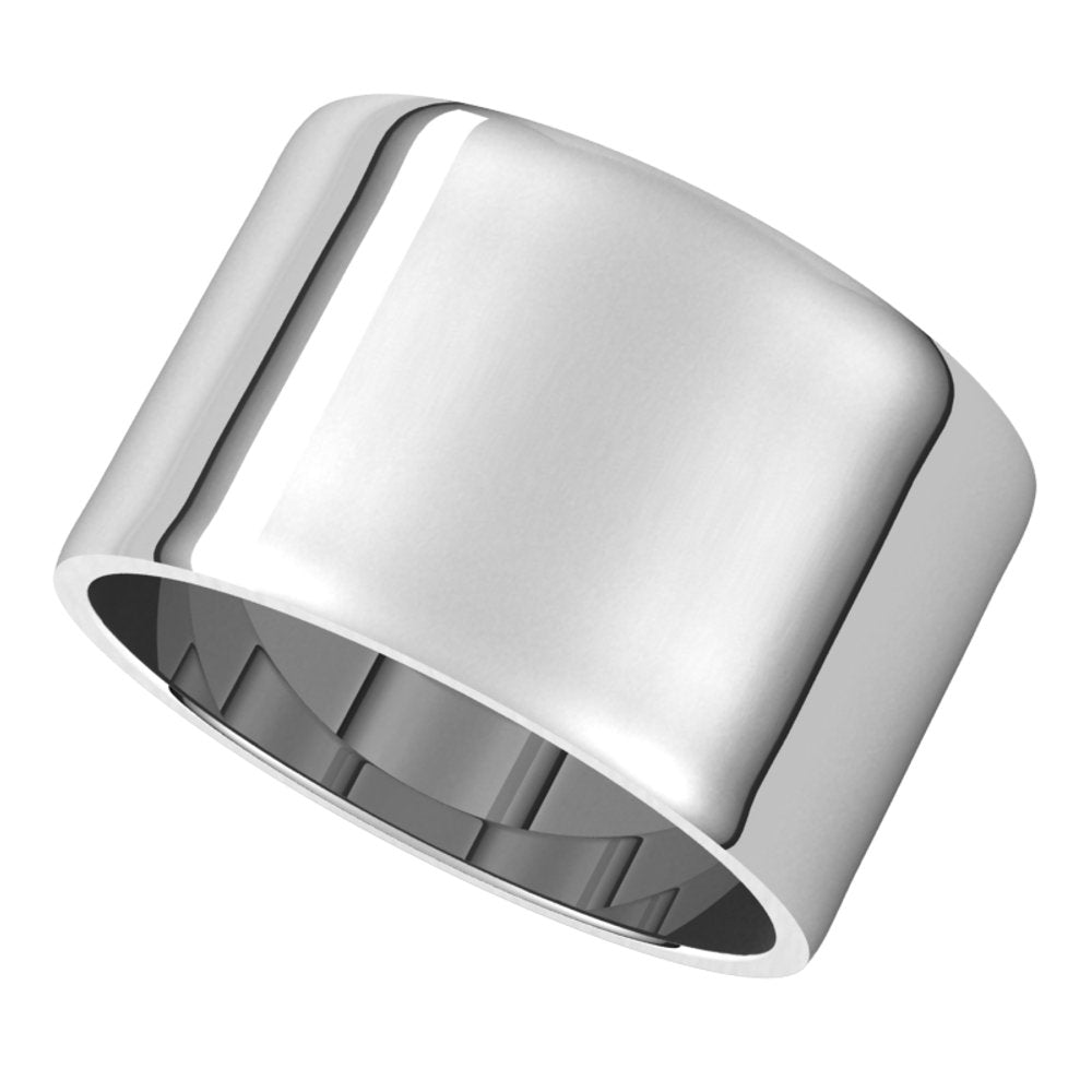 14K White 12 mm Ultra-Lightweight Flat Band Size 9