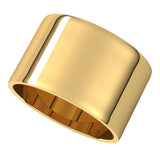 14K Yellow Gold 12 mm Ultra-Lightweight Flat Band Size 7