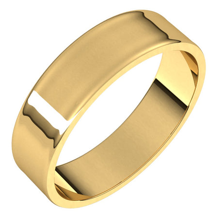 18K Yellow 5 mm Flat Ultra-Light Band Size 4.5