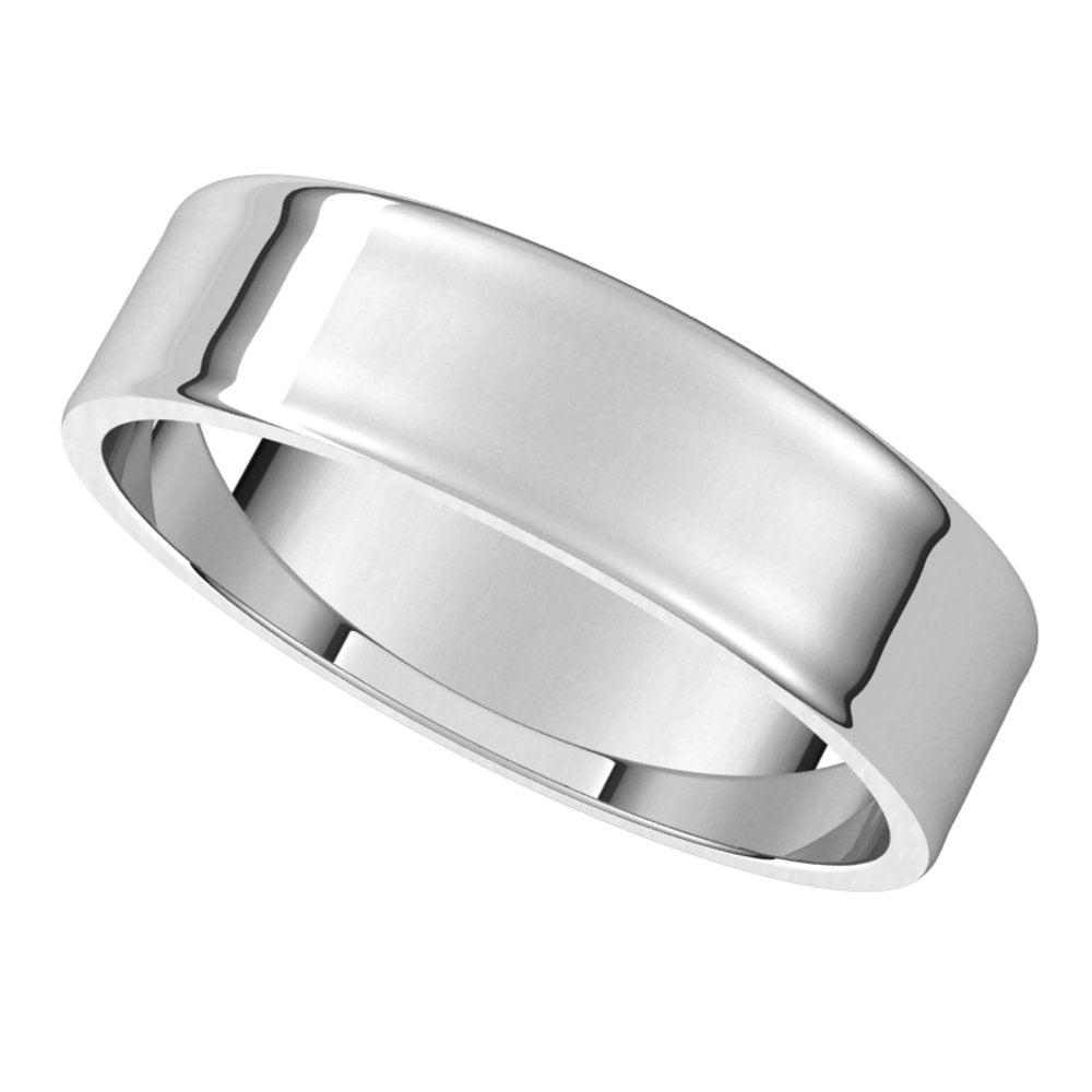 14K White 5 mm Flat Ultra Light Band